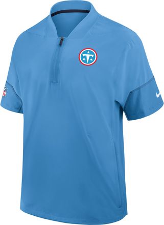 Nike Tennessee Titans Sideline Coach Nike Mens NFL 1/2-Zip Short-Sleeve Hooded Jacket in Blue | 03BO085K9V-2J5