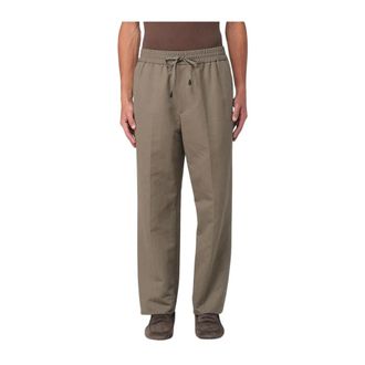 Brioni Straight Trousers, male, Green, 2XL, Drawstring Straight Leg Trousers with Pockets