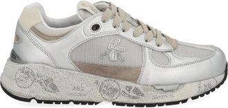 Premiata Chic Silver Sneakers With Textured Upper And Chunky Sole