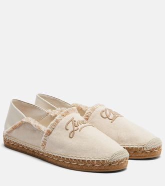 Jimmy Choo London Avi embroidered canvas espadrilles