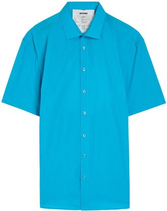 BETTTER Cut out Cotton-blend Shirt - Blue - S (UK8-10 / S)