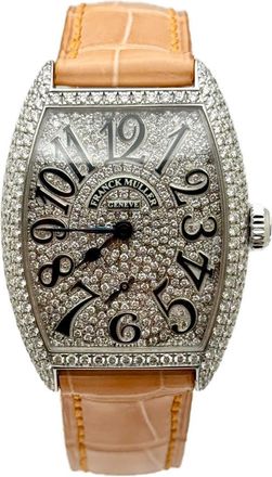 Franck Muller Cintree Curvex Sunset Hand Wind Diamond Ladies Watch 7500 S6 D CD-SALMON
