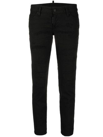 Dsquared2 mid-rise cropped jeans - women - Cotton/Spandex/Elastane/Cotton - 38 - Black