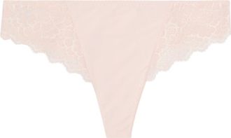 Simone P&eacute;r&egrave;le Simone P&Eacute;R&Egrave;LE Caresse Tanga Lace Briefs - Light Pink - 4 (UK 14 / L)