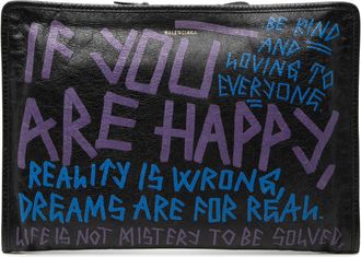 Balenciaga Pre-owned Balenciaga Lambskin Graffiti Bazar Clutch Ladies 3L743128ITD6WNHM