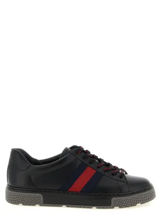 Gucci Black Lace Up Sneakers