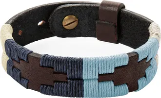 Pampeano Wristband - Sereno Stitching in Brown/navy/light Blue/cream at Nordstrom, Size Medium/large