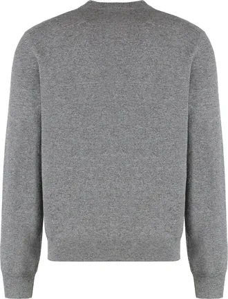 Dolce & Gabbana Mens Crew-Neck Sweater Anthracite Virgin Wool Sweatshirts