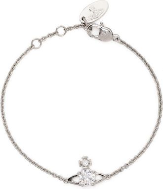 Vivienne Westwood Delicate Silver-Tone Bracelet with Sparkling Stone