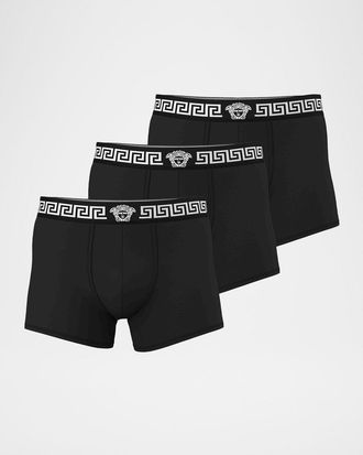 Versace Men & apos;s Medusa La Greca 3-Pack Boxer Briefs