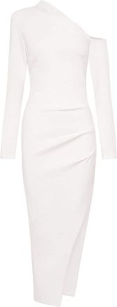 Nicholas Shiloh one-shoulder midi dress - women - Viscose/Nylon/Elastane - 12 - White