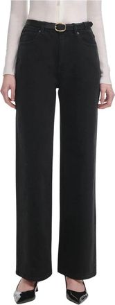 Self Portrait Flared Jeans - Dames - Regular Fit Jeans - Zwart - W25 - Katoen - Jeans