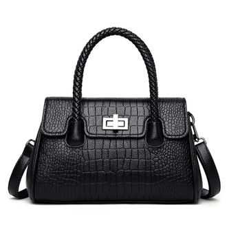 Generic Women Purses and Handbags Large Crocodile Tote Top Handle Crossbody Bag Fashion Ladies Satchel Shoulder Bags (Black)