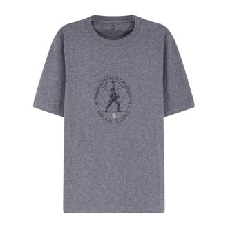 Brunello Cucinelli T-shirt with print - male - Brunello Cucinelli - T-Shirts - Gray - XL - Tops