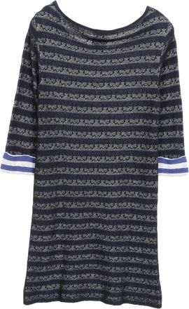 Chanel Abito midi a righe 1986-1988 - Nero