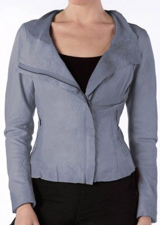 Cigno Nero Womens Lene Leather Jacket In Steele