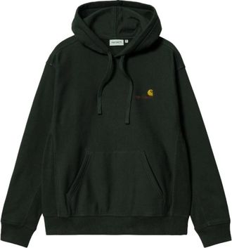 Carhartt Work in Progress Hooded American Script Sweatshirt - Heren - Hoodies - Zwart - M - Katoen - Hoodies & sweatvesten
