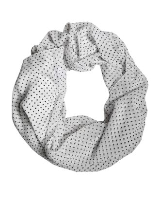 Dolce & Gabbana Womens Polka-Dot Polyester Scarf White