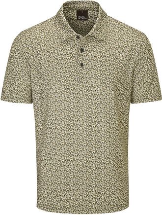 Oscar Jacobson Mens Northcote Print Stretch Polo Shirt - Daffodil - L