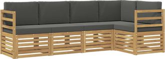vidaXL Conjunto De Sof&aacute;s De Exterior 5 Uds. Blanco Y Antracita Vidaxl