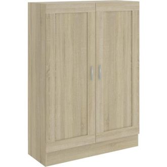 vidaXL Book Cabinet Sonoma Oak 82.5x30.5x115 cm Engineered Wood Vidaxl