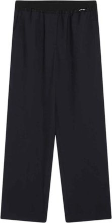 Miu Miu Wool Pants - Dames - Wijde Broeken - Blauw - M - Wol - Broeken