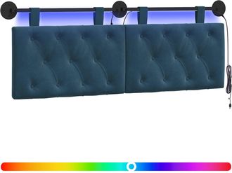 vidaXL Cabecero Colgante Azul Terciopelo Vidaxl