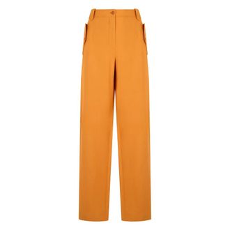 Alberta Ferretti Alberta Ferretti, Wide Trousers, female, Orange, Size: XS Pants with Side Pockets