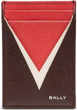 Bally flag motif leather cardholder - Brown