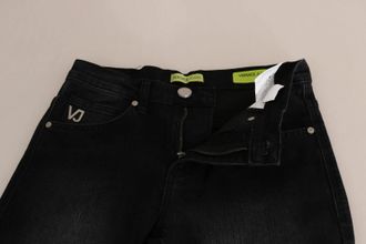 Versace Jeans Couture Womens Dark Black Dora Slim Fit Denim Pants Cotton