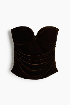 H&M Drapiertes Bandeau-Top - Dunkelgr&uuml;n