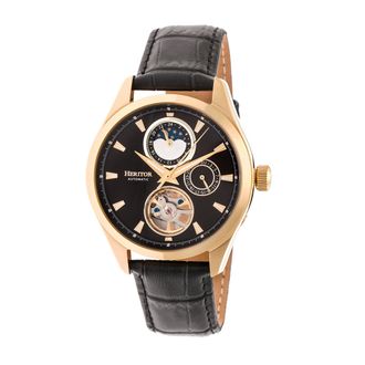 Heritor Heritor Sebastian Automatic Semi-Skeleton Watch, Leather Strap, 40 mm