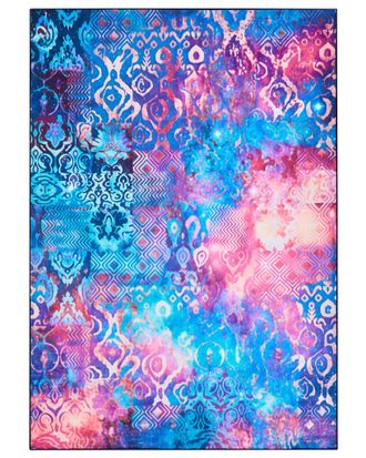 Beliani Tappeto A Trama Piatta In Stile Boho Orientale Motivi Stampati Multicolori 160 X 230 Cm Orvella