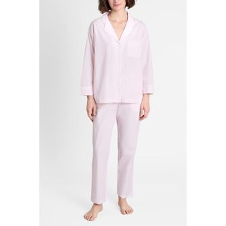 Sleepy Jones Marina Pajama Set in Pink End On End at Nordstrom, Size Xx-Large