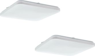 Loops 2 PACK Wall Flush Ceiling Light Colour White Shade White Plastic Bulb LED 33.5W