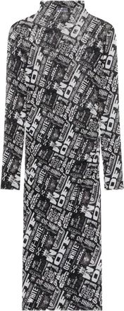 Off-white mesh multilogo dress - Black