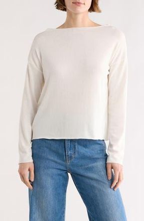 Go Couture Boat Neck Sweater in Ivory at Nordstrom Rack, Size X-Large