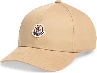 Moncler Logo Patch Adjustable Baseball Cap in Sesame at Nordstrom