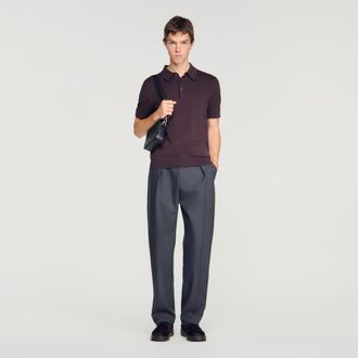 Sandro Cotton and silk polo shirt