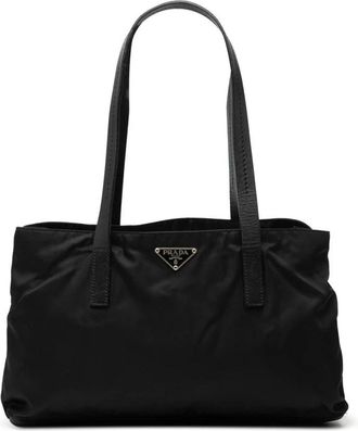 Prada Pre-owned Tote Bags, female, Black, Size: ONE SIZE Pre-owned Nylon Top Handle Bag