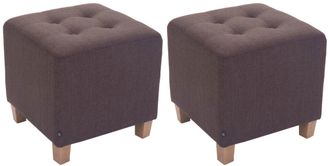 Clp Clp - Set De 2 Taburetes Puff Pharao En Tela Marr&oacute;n
