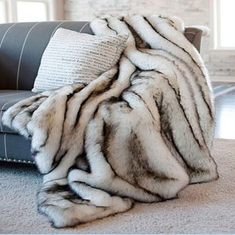 OEM Manta De Imitaci&oacute;n De Piel De Zorro Para Sof&aacute;, Sill&oacute;n O Cama. Lujosa Manta De Imitaci&oacute;n De Piel De Zorro, Ideal Para El Invierno. - 200 X 150 Cm
