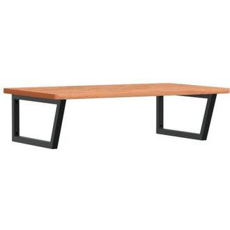 vidaXL Vidaxl - Estante De Lavabo De Pared De Acero Y Madera Maciza De Haya