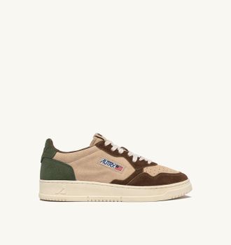 Autry MEDALIST LOW SNEAKERS IN TRICOLOR LAND AND CAPER SUEDE
