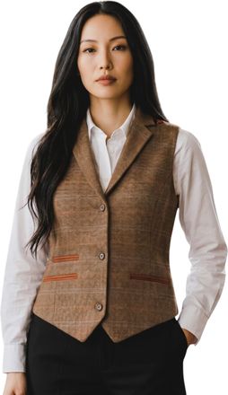 TruClothing Dames eikenbruin op maat gemaakte tweed vest formeel vest - TPSTZ-7