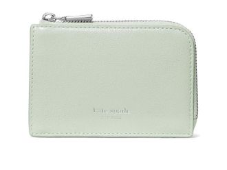 Kate Spade New York Mini Zip Card Case Crinkle Patent Leather Mini Zip Card Case Wallet Womens Handbags Mint Frosting