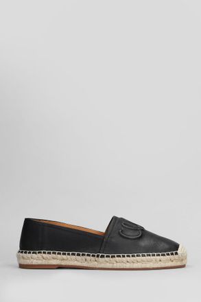 Chlo&eacute; Espadrillas Isla in pelle nera