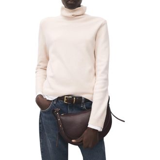 Mango Turtleneck Sweater in Ecru at Nordstrom, Size Medium