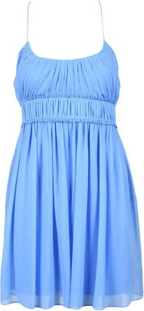 Patrizia Pepe Korte Jurk - Dames - Korte kleedjes - Blauw - L - Polyester - Kleedjes