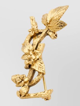 Saint Laurent metal floral brooch